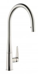 Abode Coniq R Single Lever Mixer Tap w/Pull Out - Brushed Nickel