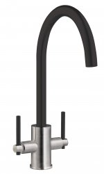 Prima+ Swan Neck Dual Lever Mixer Tap - Black