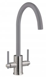 Prima+ Swan Neck Dual Lever Mixer Tap - Grey