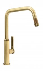 Abode Hex Single Lever Mixer Tap w/Pull Out - Antique Brass