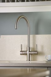 Abode Prostream 3 IN 1 Swan Spout Monobloc Tap - Brushed Nickel