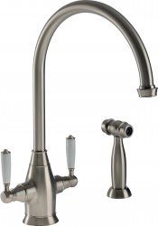 Abode Astbury Monobloc Mixer Tap w/Handspray - Pewter