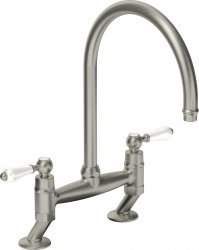 Abode Ludlow Bridge Mixer Tap - Brushed Nickel