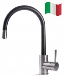 Prima+ Tiber Single Lever Mixer Tap w/Pull Out - Black & St/Steel