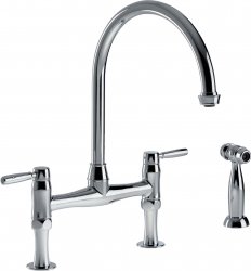 Abode Brompton Bridge Mixer Tap w/Handspray - Chrome