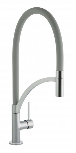 Prima+ Swan Neck Single Lever Mixer Tap w/Pull Out - Grey