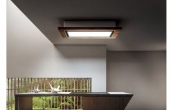 Elica Lullaby@ 120cm Ceiling Hood (Ducting) - Natural Wood