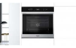 Whirlpool W7 OM4 4S1 P B/I Single Pyrolytic Oven - Black & St/Steel