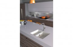 Abode Matrix Sq GR15 1.5B Granite Inset/Undermount Sink - Grey Metallic