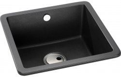 Abode Matrix Sq GR15 1B Granite Inset/Undermount Sink - Black Metallic