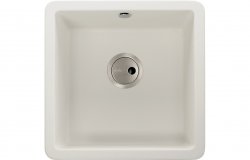 Abode Matrix Sq GR15 1B Granite Inset/Undermount Sink - White