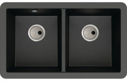 Abode Matrix Sq GR15 2B Granite Undermount Sink - Black Metallic