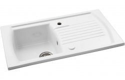 Abode Milford 1B & Drainer Ceramic Inset Sink - White