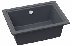 Abode Denton Compact 1B Undermount Sink - Grey Metallic