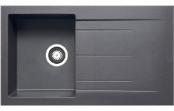 Prima+ Compact Granite 1B & Drainer Inset Sink - Gun Metal