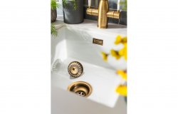 Abode Round Overflow Pipework - Antique Brass