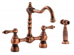 Abode Bayenne Bridge Mixer Tap w/Handspray - Century Copper