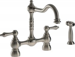 Abode Bayenne Bridge Mixer Tap w/Handspray - Pewter