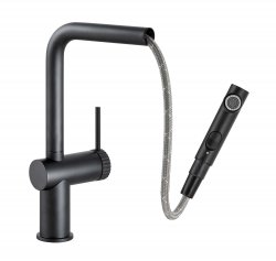 Abode Fraction Pull-Out Mixer Tap - Matt Black