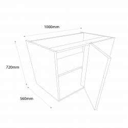 1000mm Highline Corner Base Unit with 500mm Door Right Hand - (Ready Assembled)