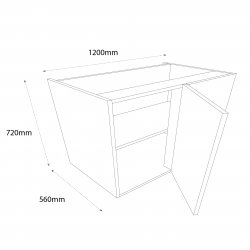 Sheraton 1200mm Highline Corner Base Unit with 600mm Door Right Hand - (Ready Assembled)