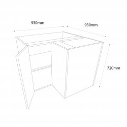 Chippendale 930mm Highline Corner Base Unit L Shaped - (Self Assembly)