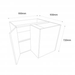 930mm Highline Corner Base Unit L Shaped - (Self Assembly)