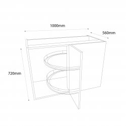 1000mm Highline Corner Carousel Base Unit Right Hand - (Self Assembly)