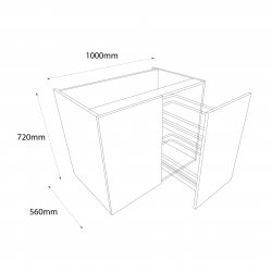 1000mm Highline Corner Base Unit with 600mm Door & Vario Pull Out Storage Left Hand - (Ready Assembled)
