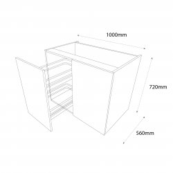 Sheraton 1000mm Highline Corner Base Unit with 600mm Door & Vario Pull Out Storage Right Hand - (Ready Assembled)