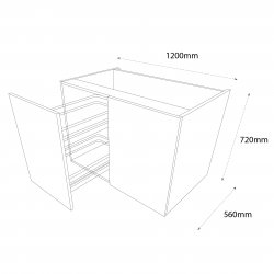 1000mm Highline Corner Base Unit with 600mm Door & Vario Pull Out Storage Right Hand - (Self Assembly)