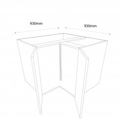 930mm Highline Corner Carousel Base Unit L Shaped with Graphite Wirework - (Ready Assembled)