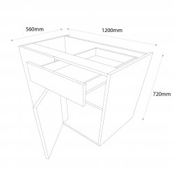 Chippendale 1000mm Drawerline Corner Base Unit with 600mm Door Left Hand - (Self Assembly)