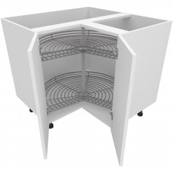 930mm Drawerline Corner Carousel Base Unit with Graphite Wirework & Arena Shelves L Shaped - (Self Assembly)