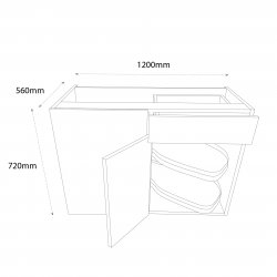 Chippendale 1000mm Drawerline Base Unit with 600mm Door & Le-Mans Pull Out Storage & Graphite Wirework Left Hand - (Self Assembly)