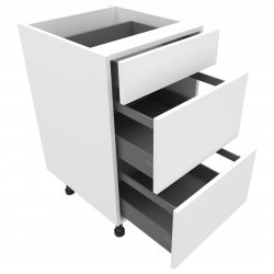 800mm Pan Drawer Pack Base Unit with 3 Drawers - (Self Assembly)