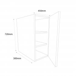 450mm Standard Single Wall Unit Right Hand - (Ready Assembled)