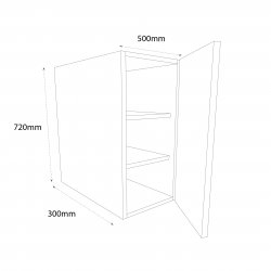 500mm Standard Single Wall Unit Right Hand - (Self Assembly)