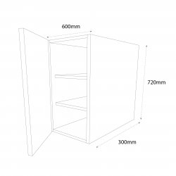 Chippendale 600mm Standard Single Wall Unit Left Hand - (Self Assembly)