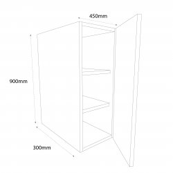 Chippendale 450mm Standard Tall Single Wall Unit Right Hand - (Self Assembly)