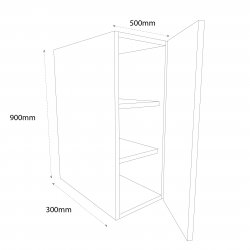 500mm Standard Tall Single Wall Unit Right Hand - (Self Assembly)