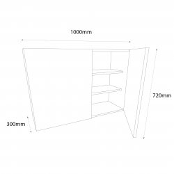 1000mm Standard Double Wall Unit with 2 Doors - (Ready Assembled)