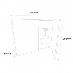 600mm Standard Tall Double Wall Unit with 2 Doors - (Self Assembly)