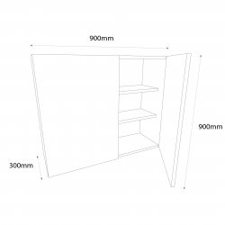 900mm Standard Tall Double Wall Unit with 2 Doors - (Self Assembly)