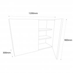 1200mm Standard Tall Double Wall Unit with 2 Doors - (Self Assembly)