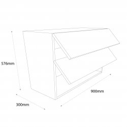 Chippendale 900mm Standard Wall Double Bridging Unit - (Self Assembly)