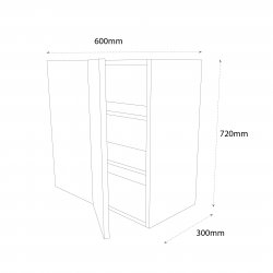 600mm Corner Wall Unit Left Hand Blank - (Self Assembly)