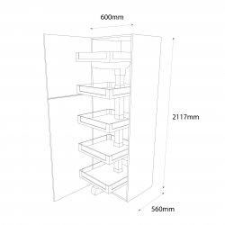 600mm Convoy Premio Unit with Graphite Wirework Left Hand - (Self Assembly)