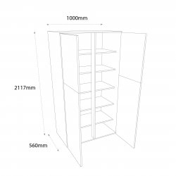 1000mm Double Larder Unit - (Self Assembly)