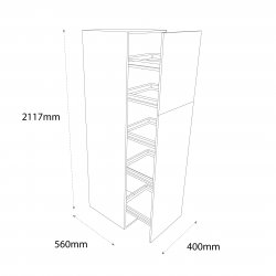 Chippendale 400mm Larder Unit with Pull Out Graphite Wirework - (Self Assembly)